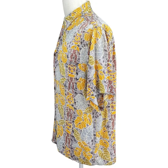 Vintage Aloha Reyn Spooner Hawaiian Shirt Men L Rayon Tiki Resort - Picture 3 of 8